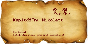 Kapitány Nikolett névjegykártya