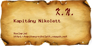 Kapitány Nikolett névjegykártya