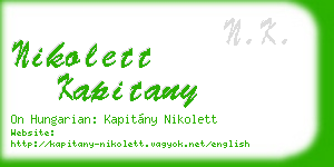 nikolett kapitany business card